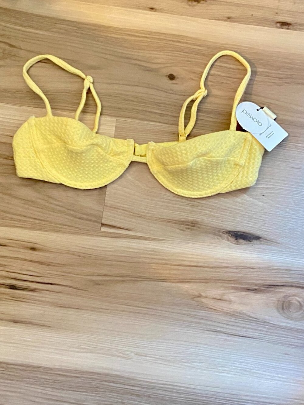 Peixoto Lara Bikini Top - Honeycomb Queen Yellow - Medium - NWT